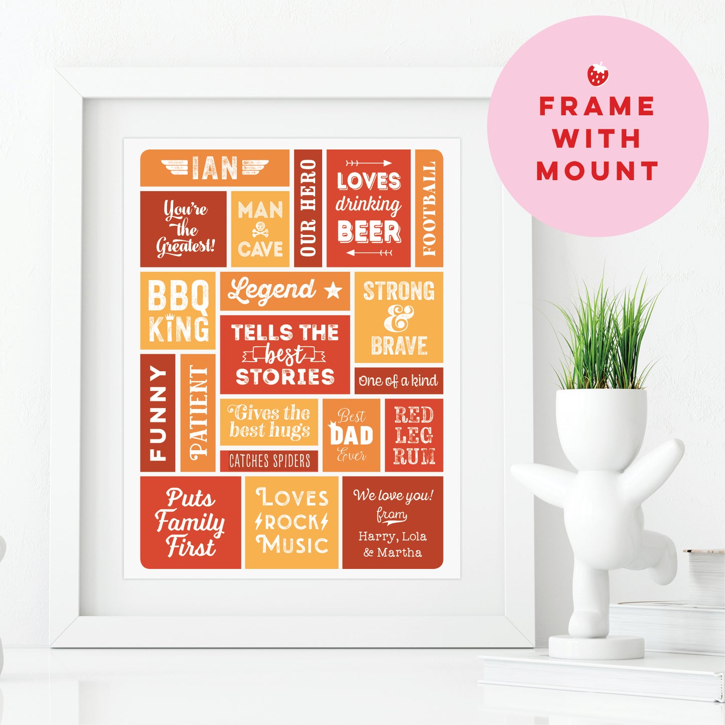 Custom Word Art Print - Retro Best Dad Details