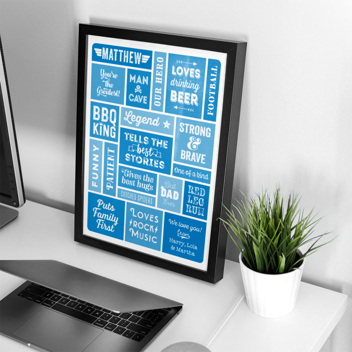Custom Word Art Print - Retro Best Dad Details