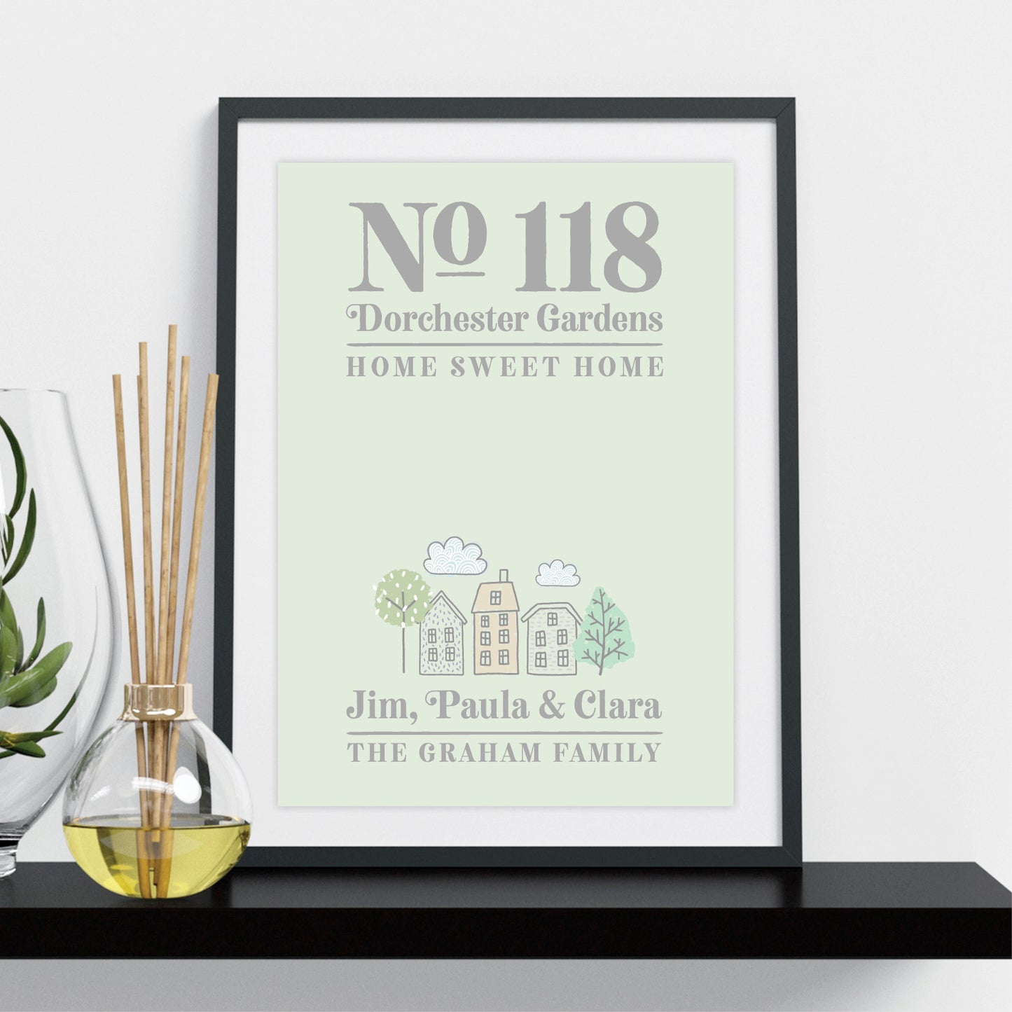 Custom Home Print - Address and Family Names