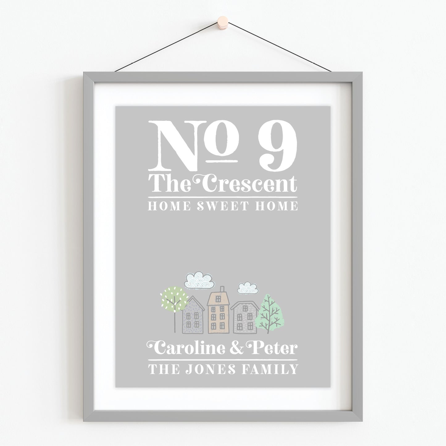 Custom Home Print - Address and Family Names