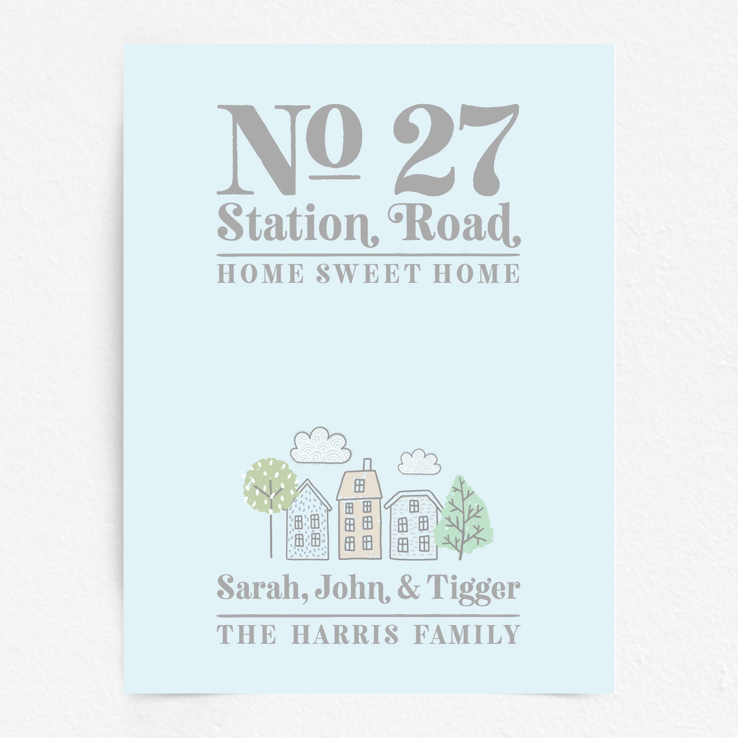 Custom Home Print - Address and Family Names