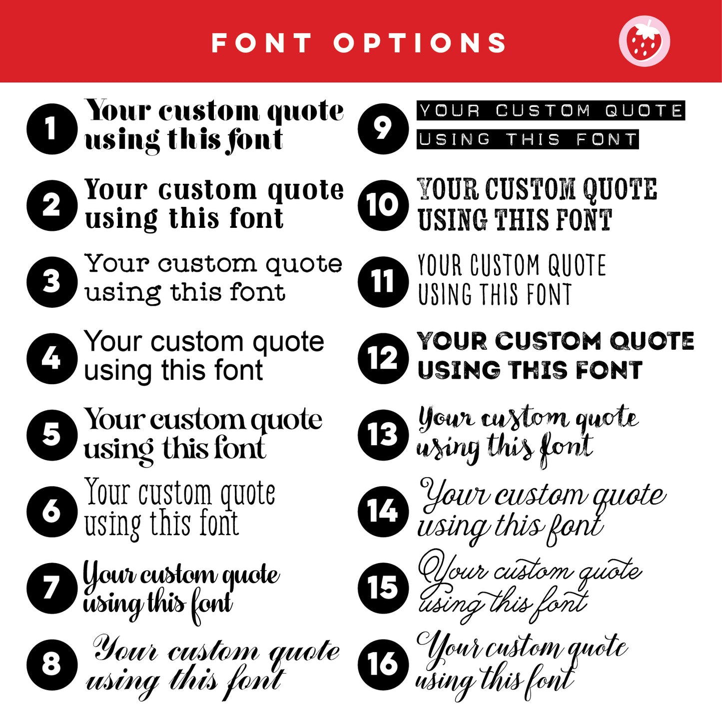 Custom Quote Print - Choice of Fonts 2