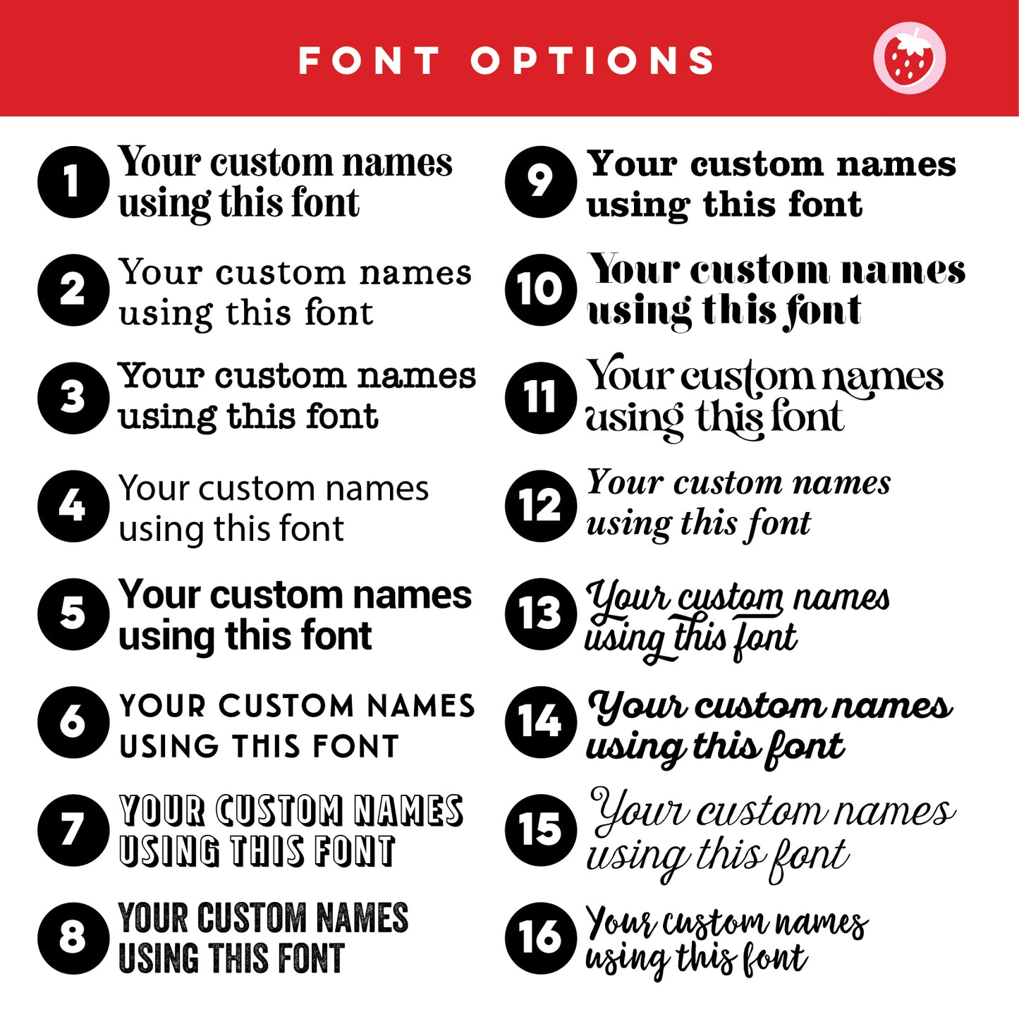 Custom Family Print - Names List