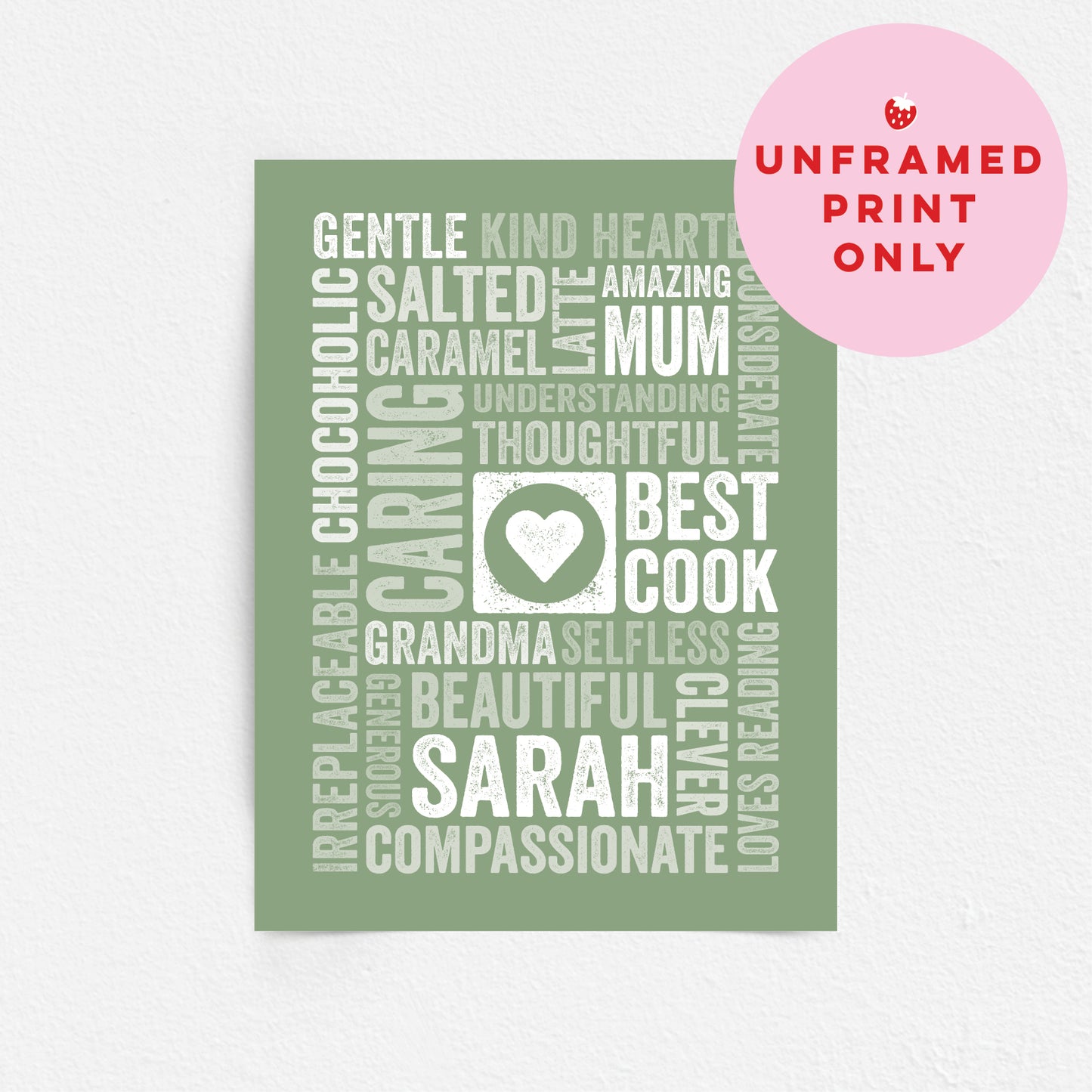 Custom Word Art Print - Star or Heart