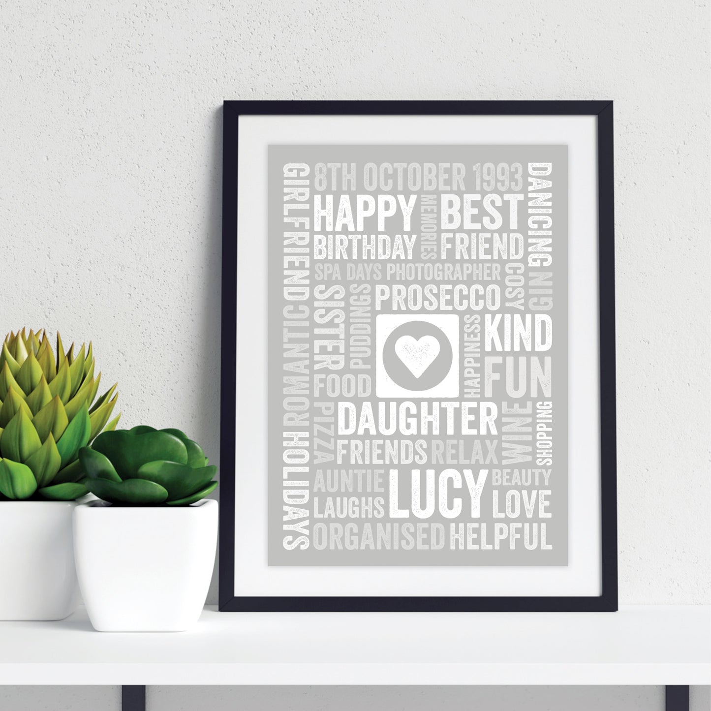 Custom Word Art Print - Star or Heart