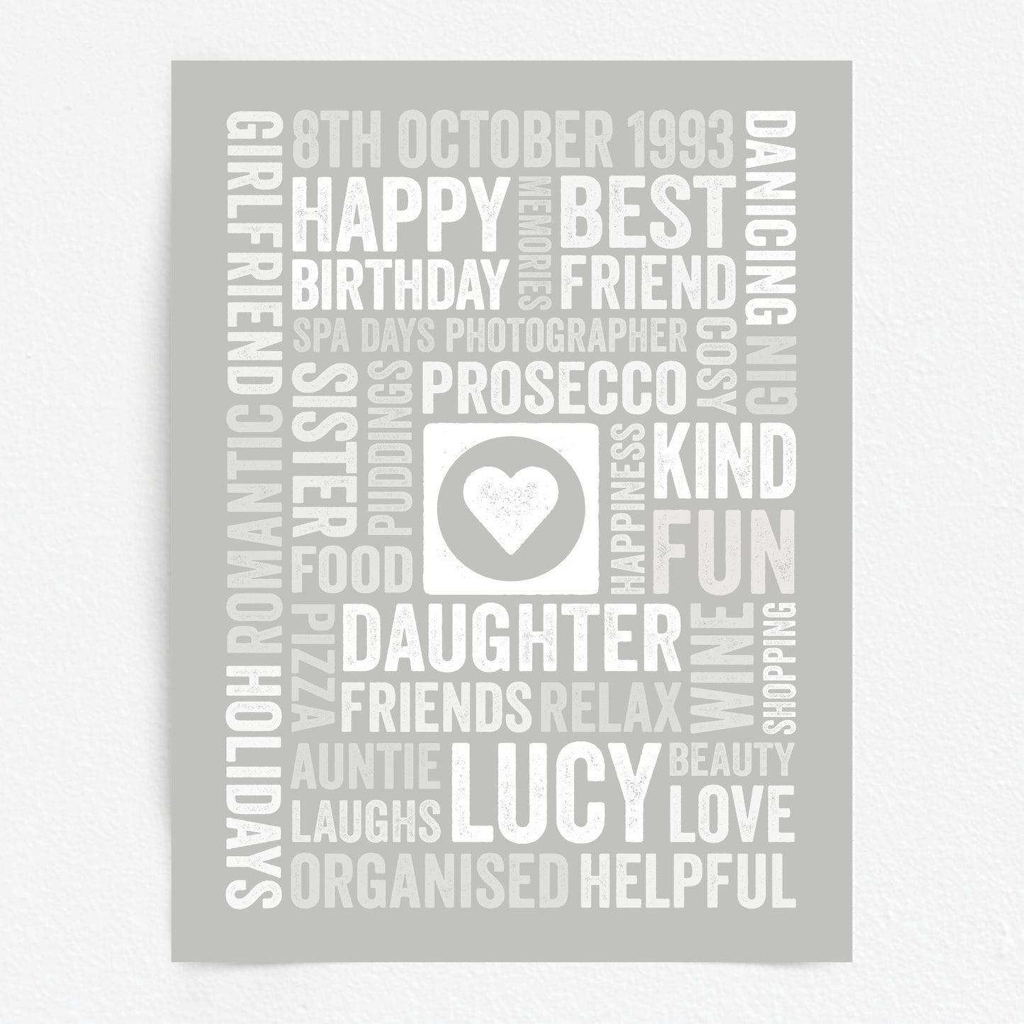 Custom Word Art Print - Star or Heart