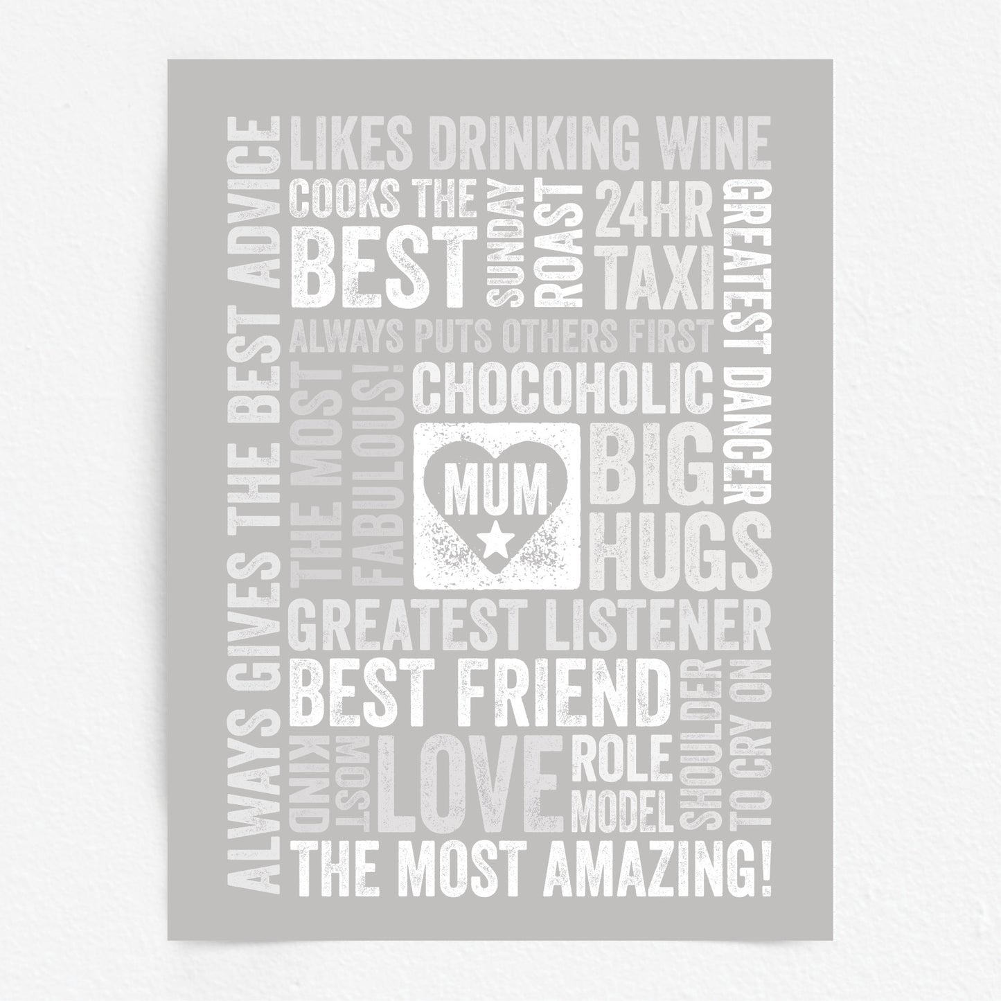 Custom Word Art Print - For Mum