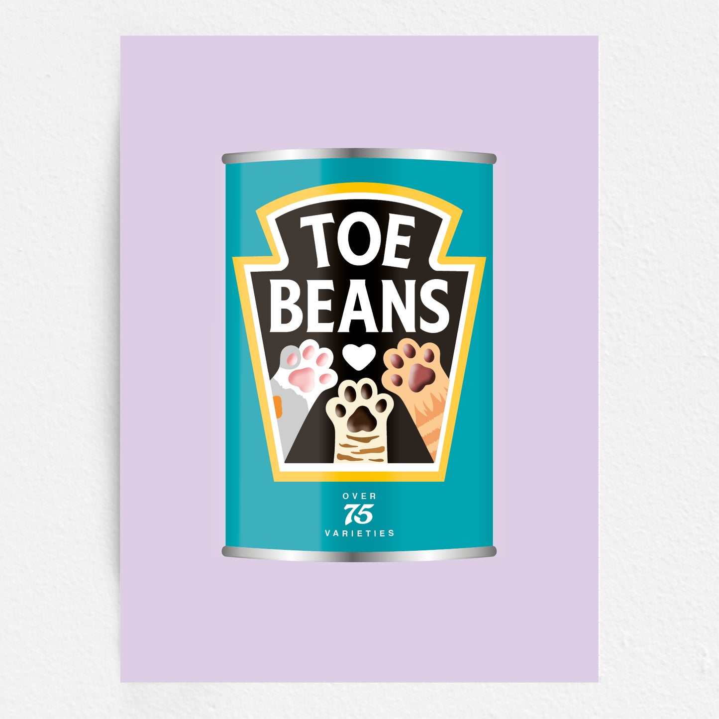 Toe Beans Print - Cat Lover Wall Art Gift - Funny Pet Home Decor
