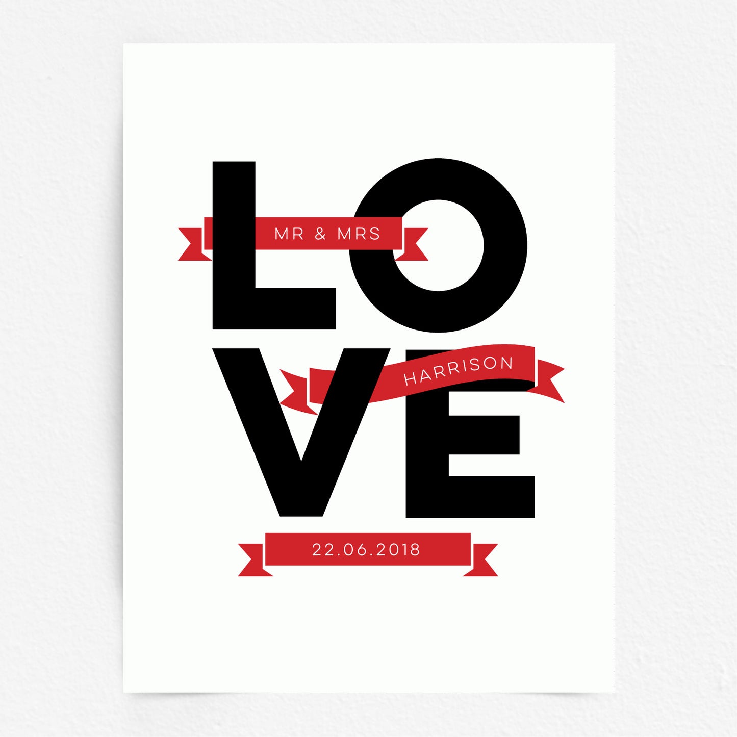 Love Word Art Print - Your Own Words in Banners