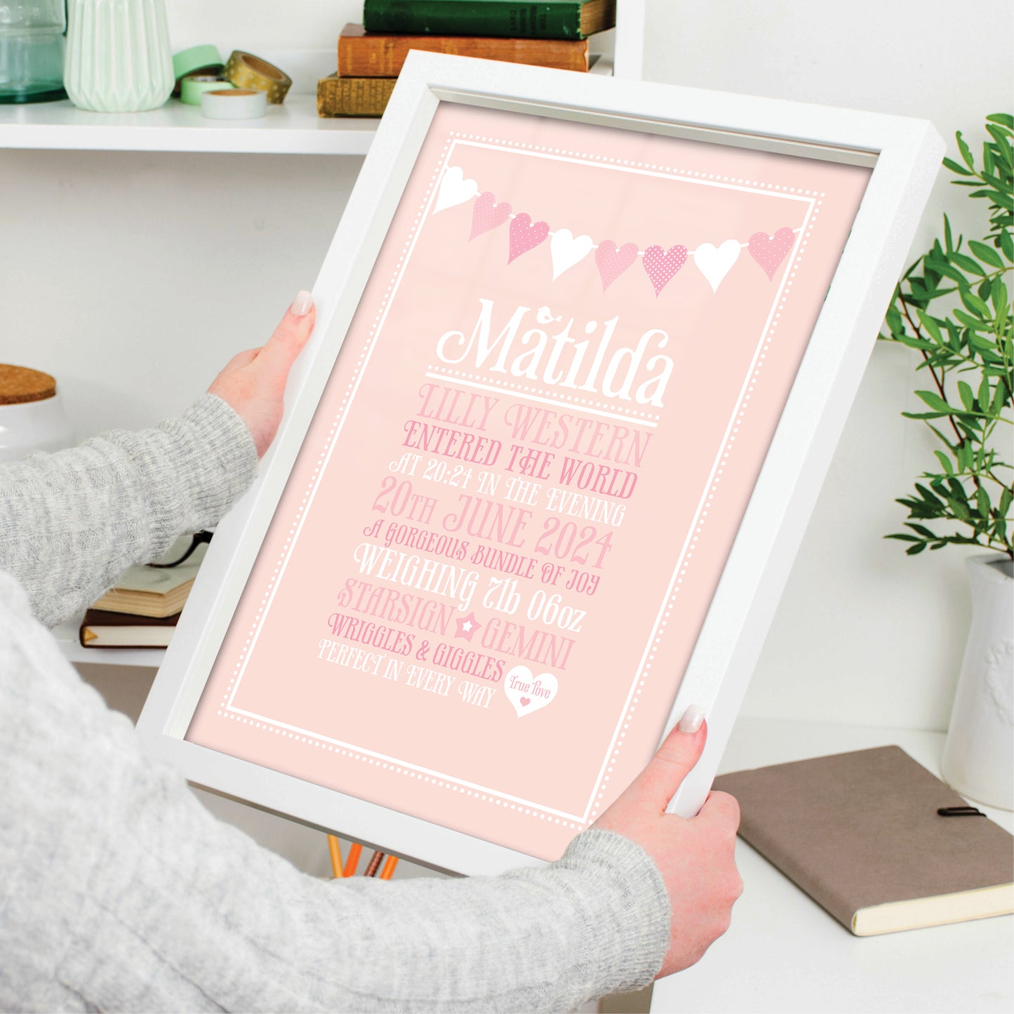 Custom Baby Print - Heart Bunting