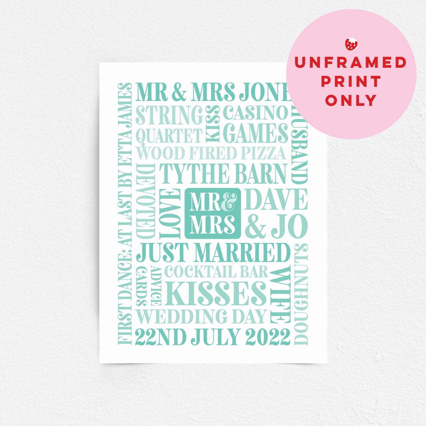 Custom Mr & Mrs Word Art Print