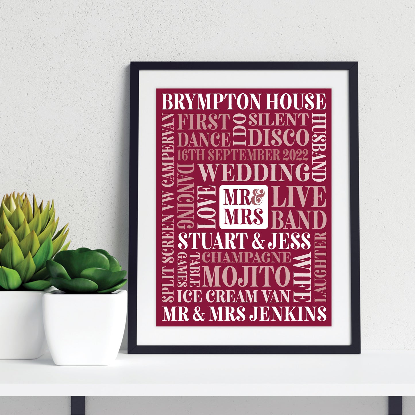 Custom Mr & Mrs Word Art Print