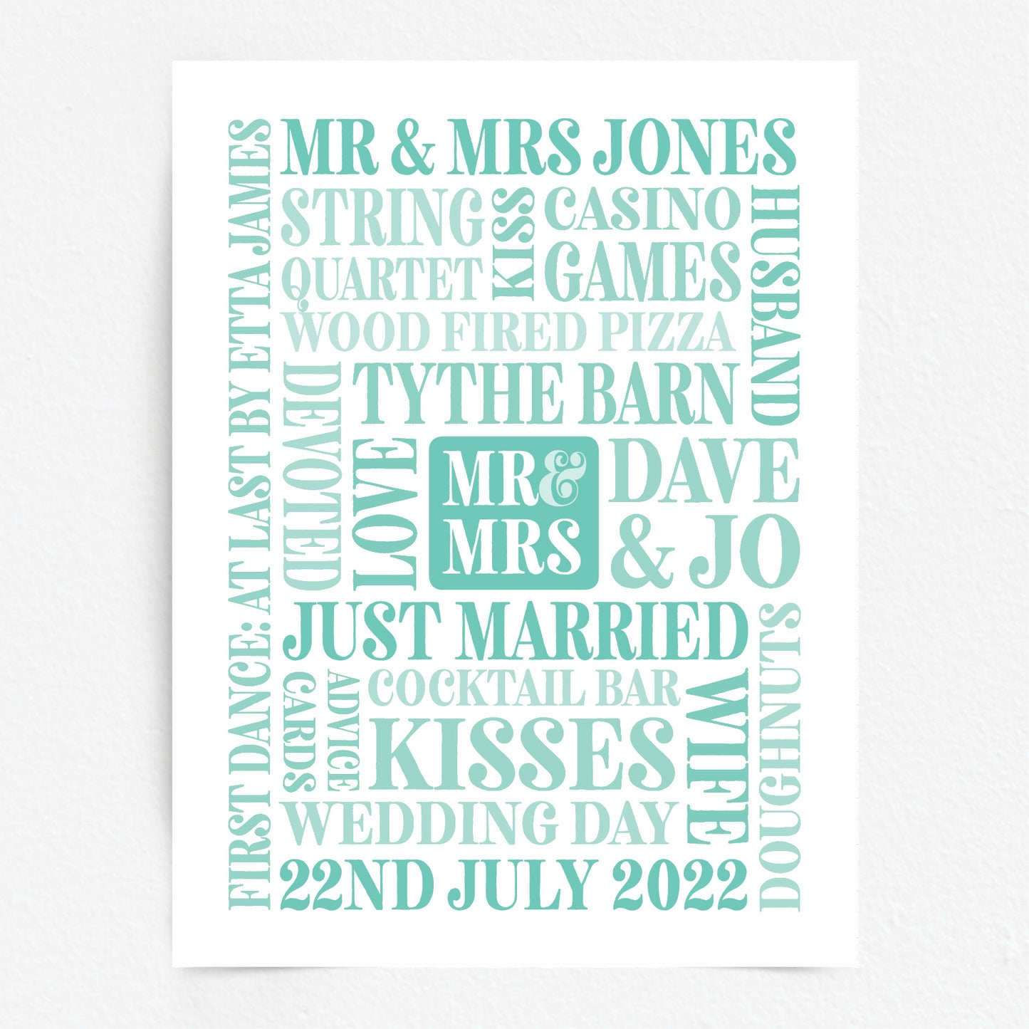Custom Mr & Mrs Word Art Print