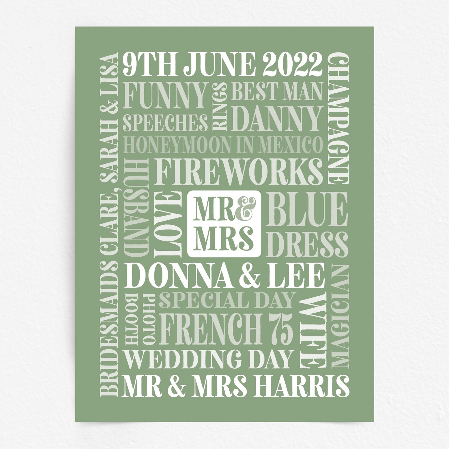 Custom Mr & Mrs Word Art Print