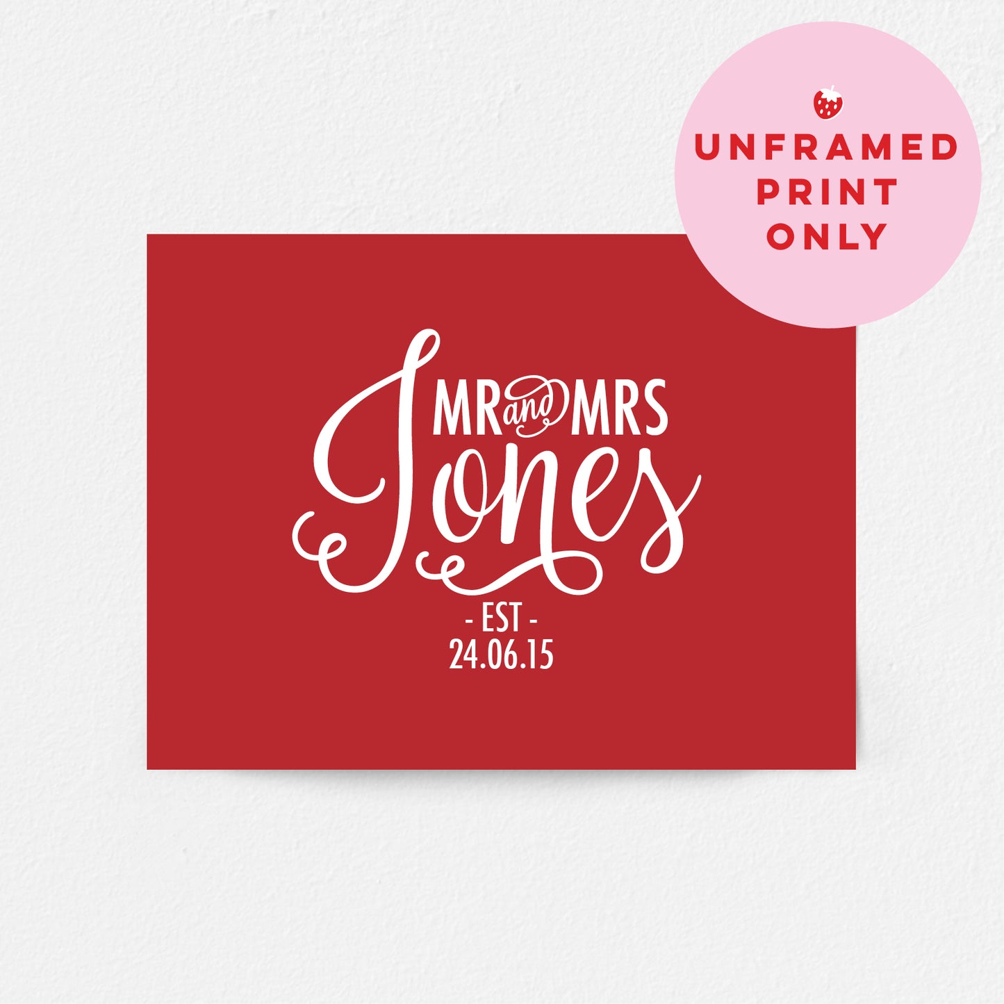 Custom Mr & Mrs Print - Script Name