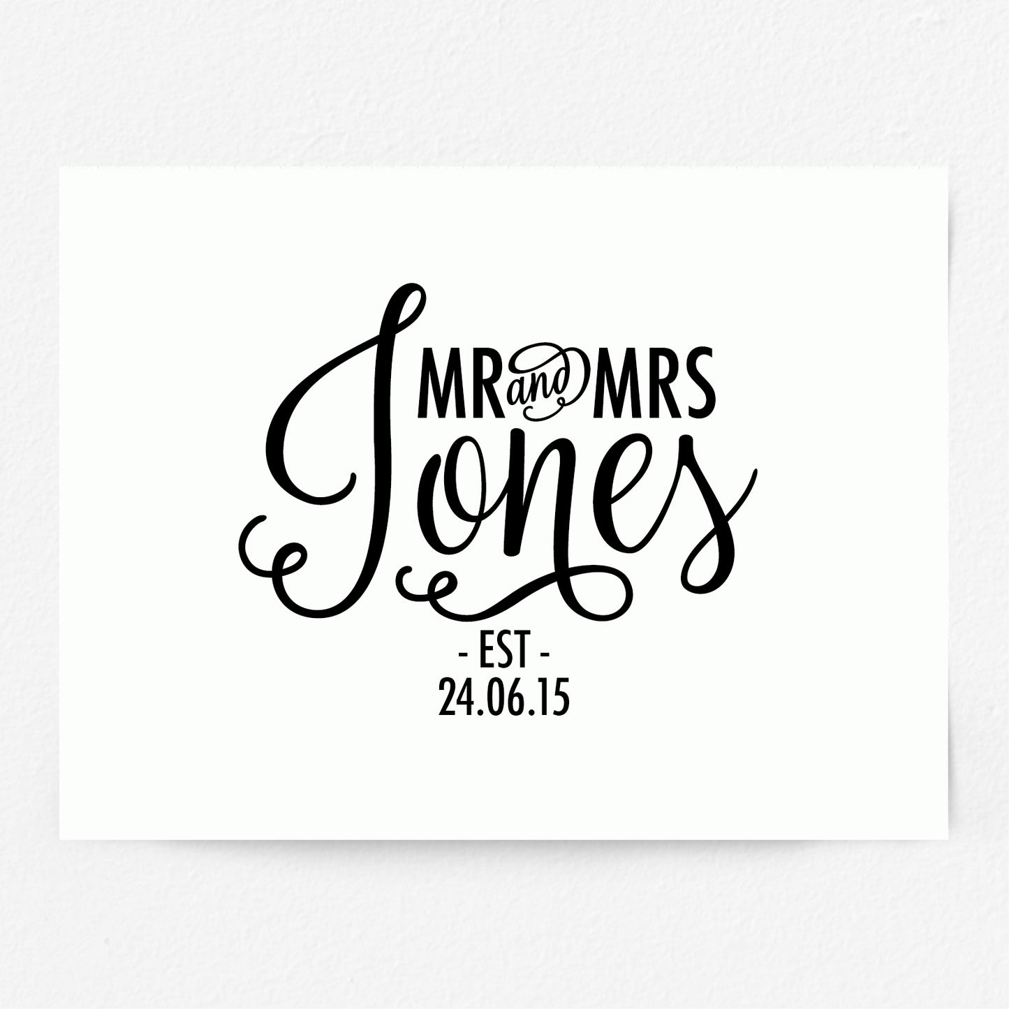 Custom Mr & Mrs Print - Script Name
