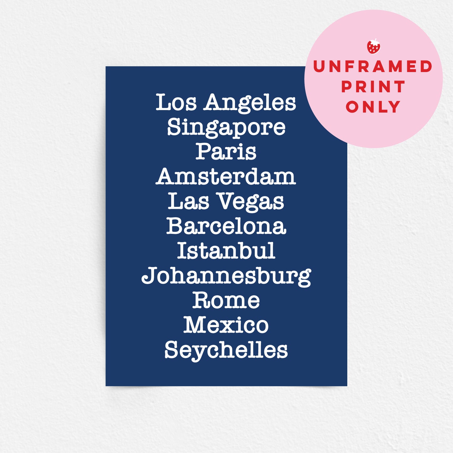 Custom Travel Print - Place Names List