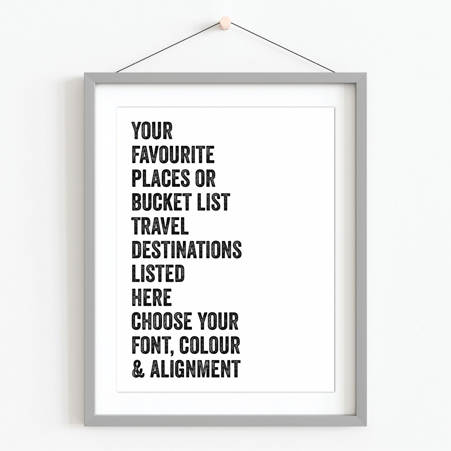 Custom Travel Print - Place Names List
