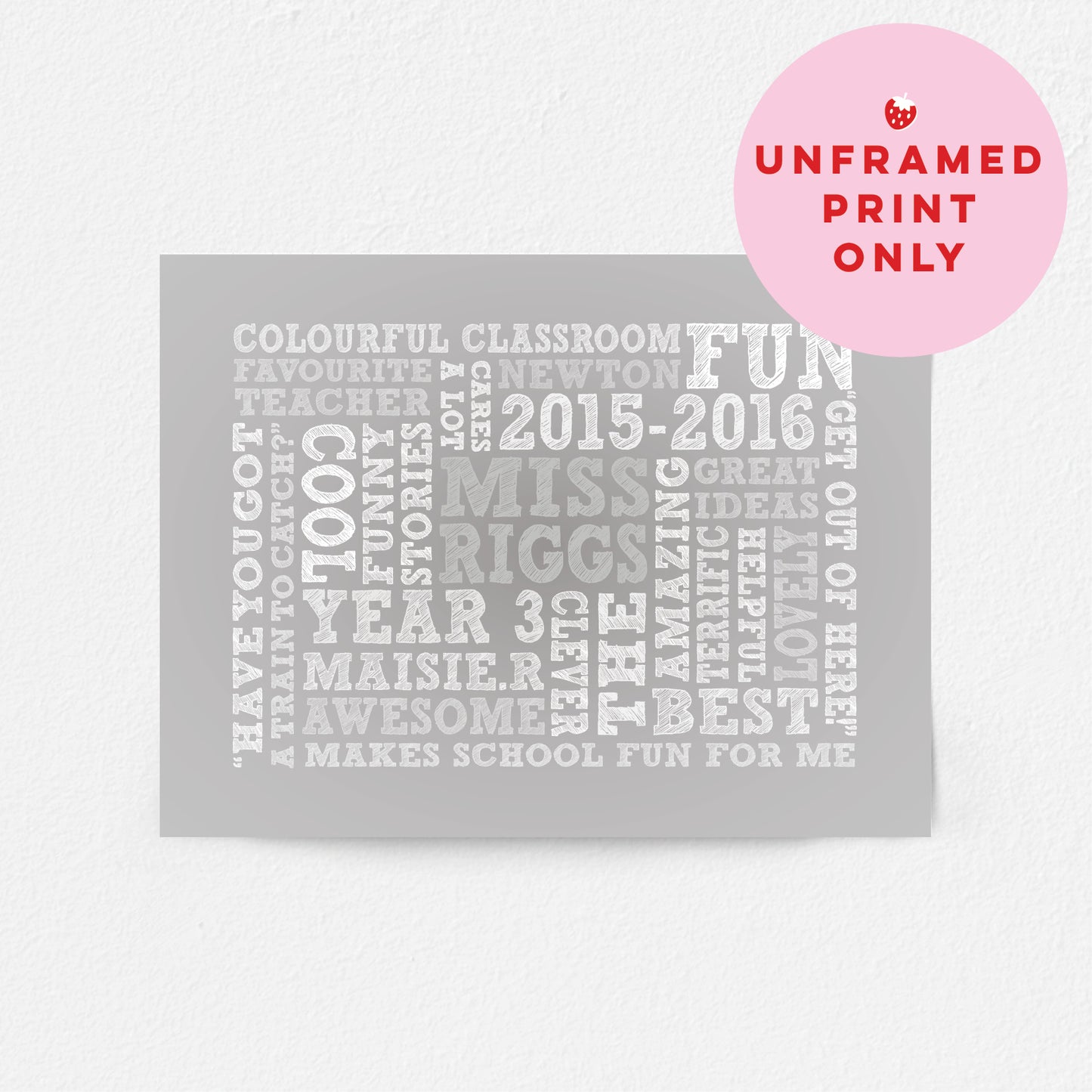 Custom Teacher Word Art Print