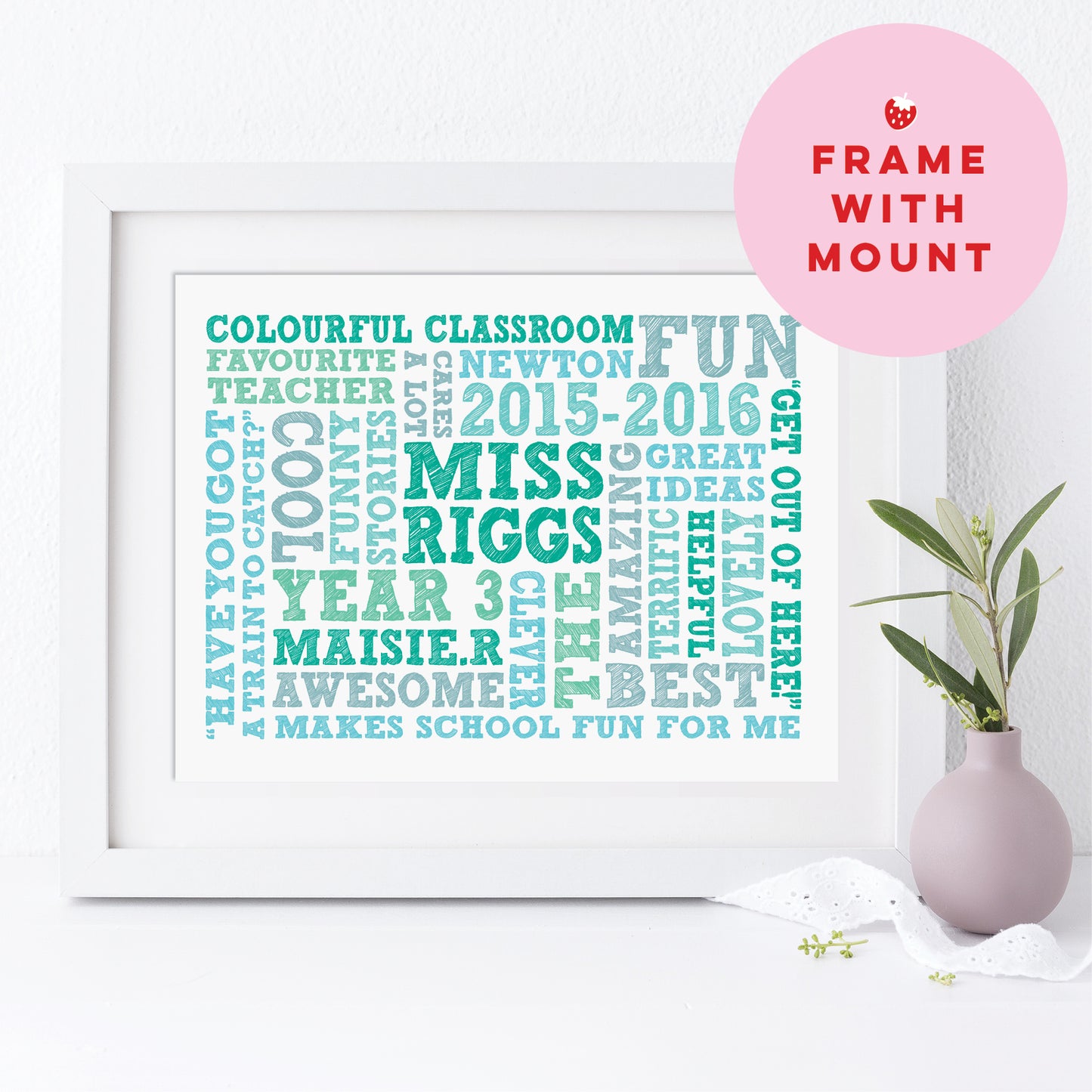 Custom Teacher Word Art Print