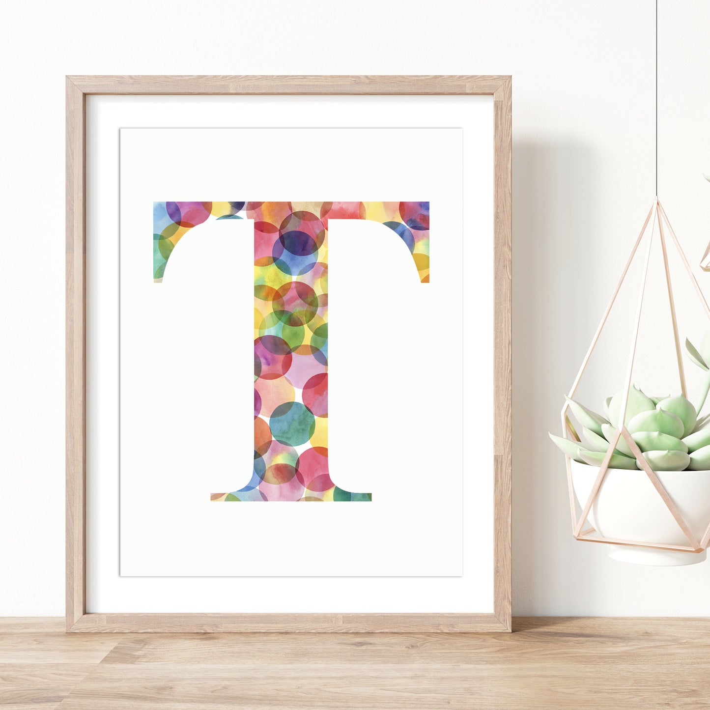 Custom Initial Print - Kaleidoscope Colours