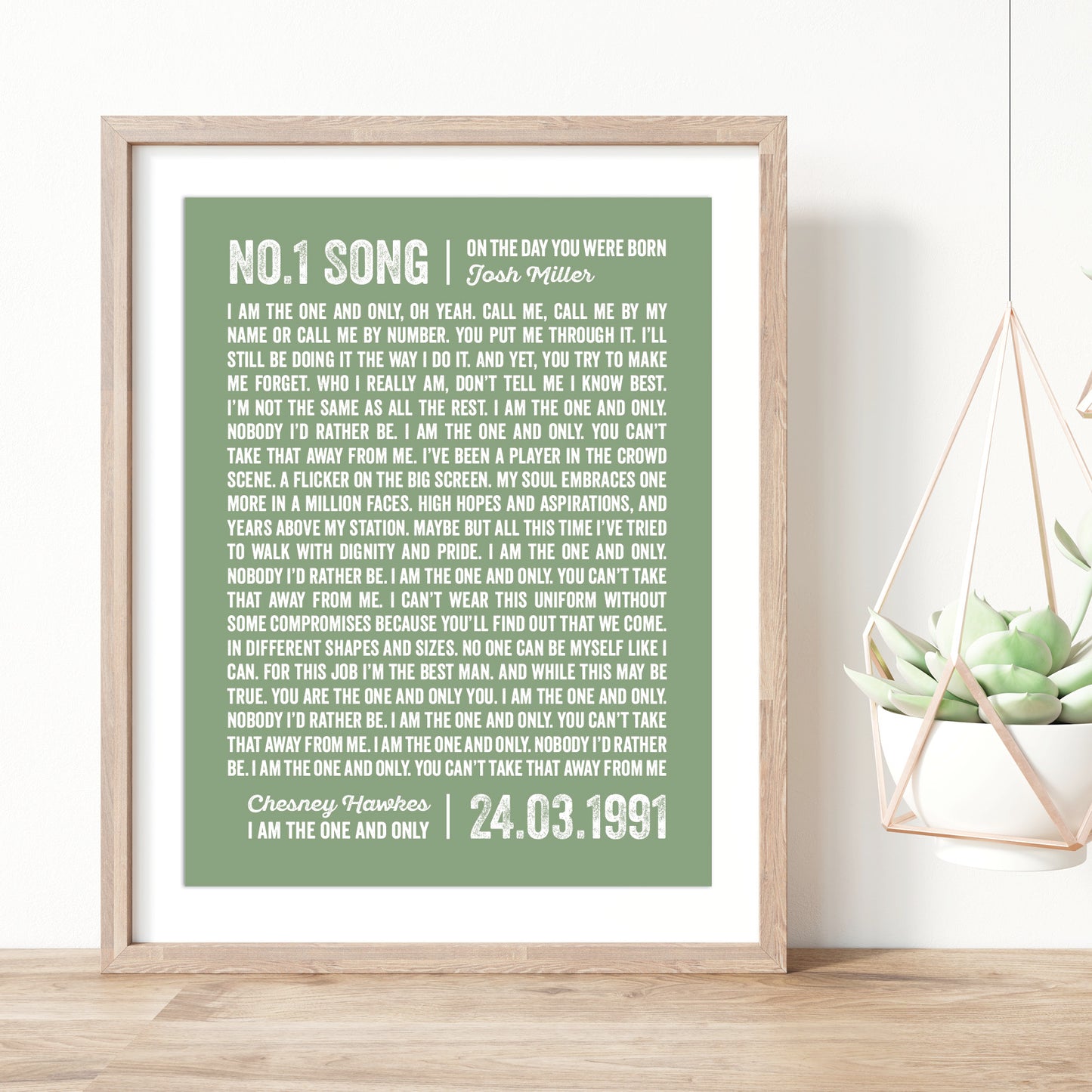 Custom Music Print - Birthday Number One Song