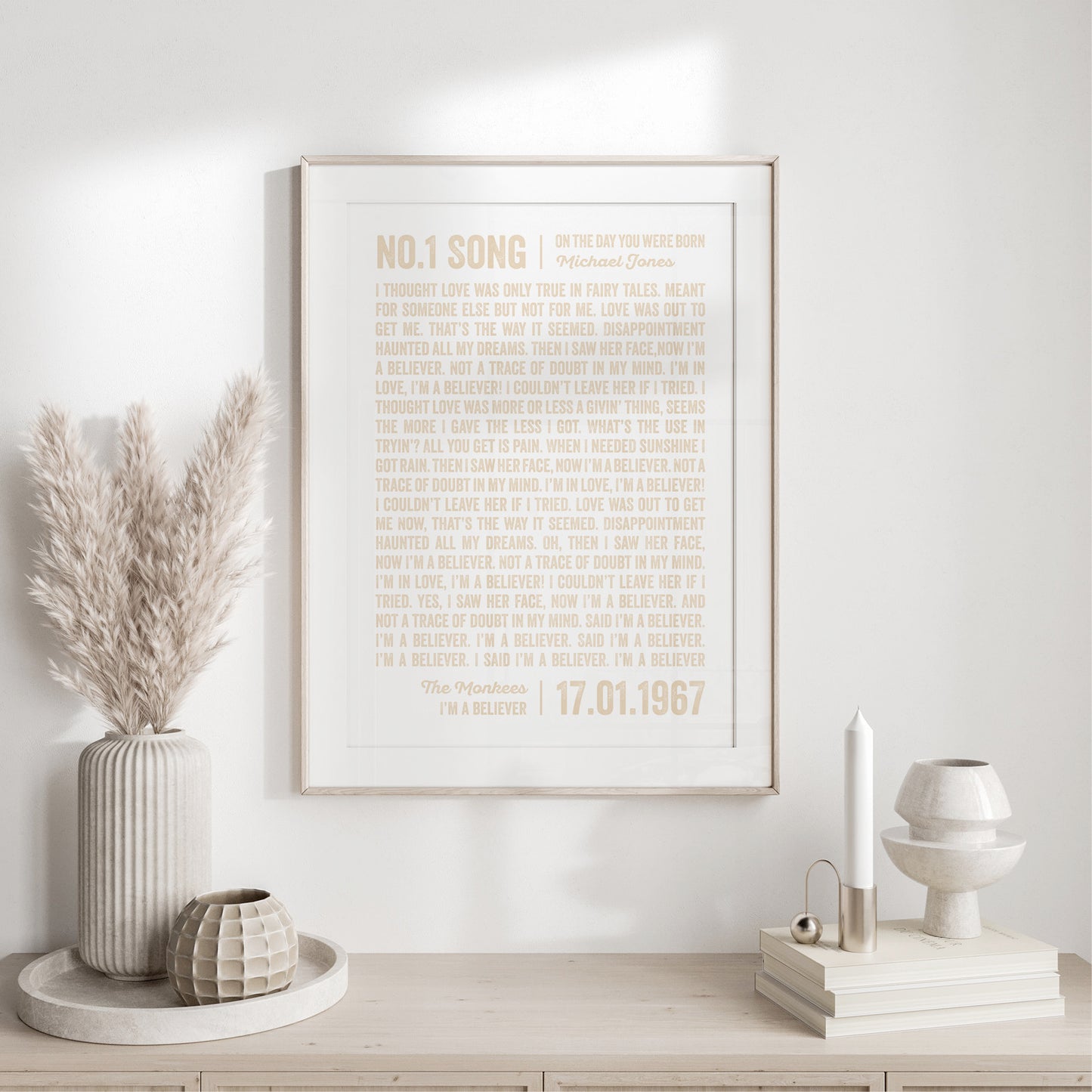 Custom Music Print - Birthday Number One Song