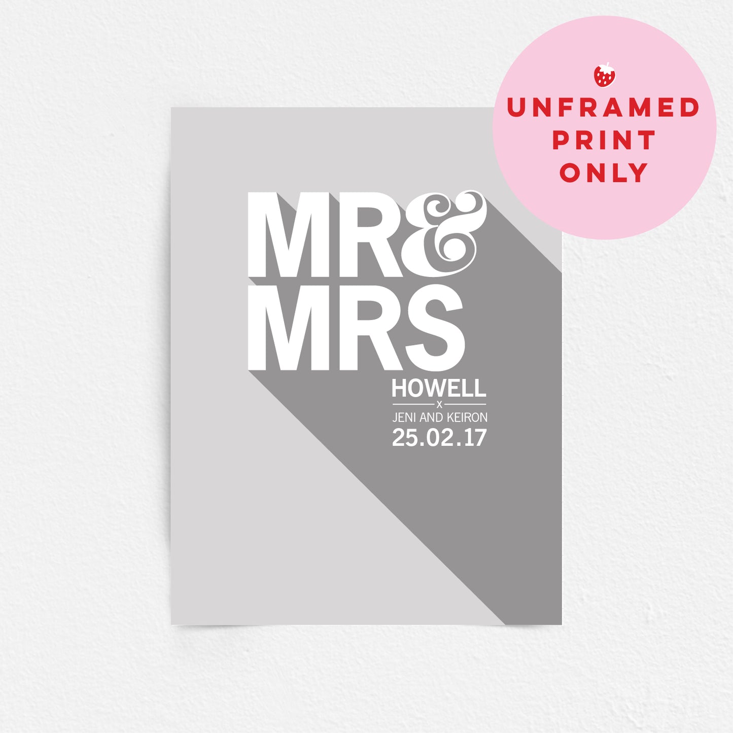 Custom Mr & Mrs Print - Bold Drop Shadow