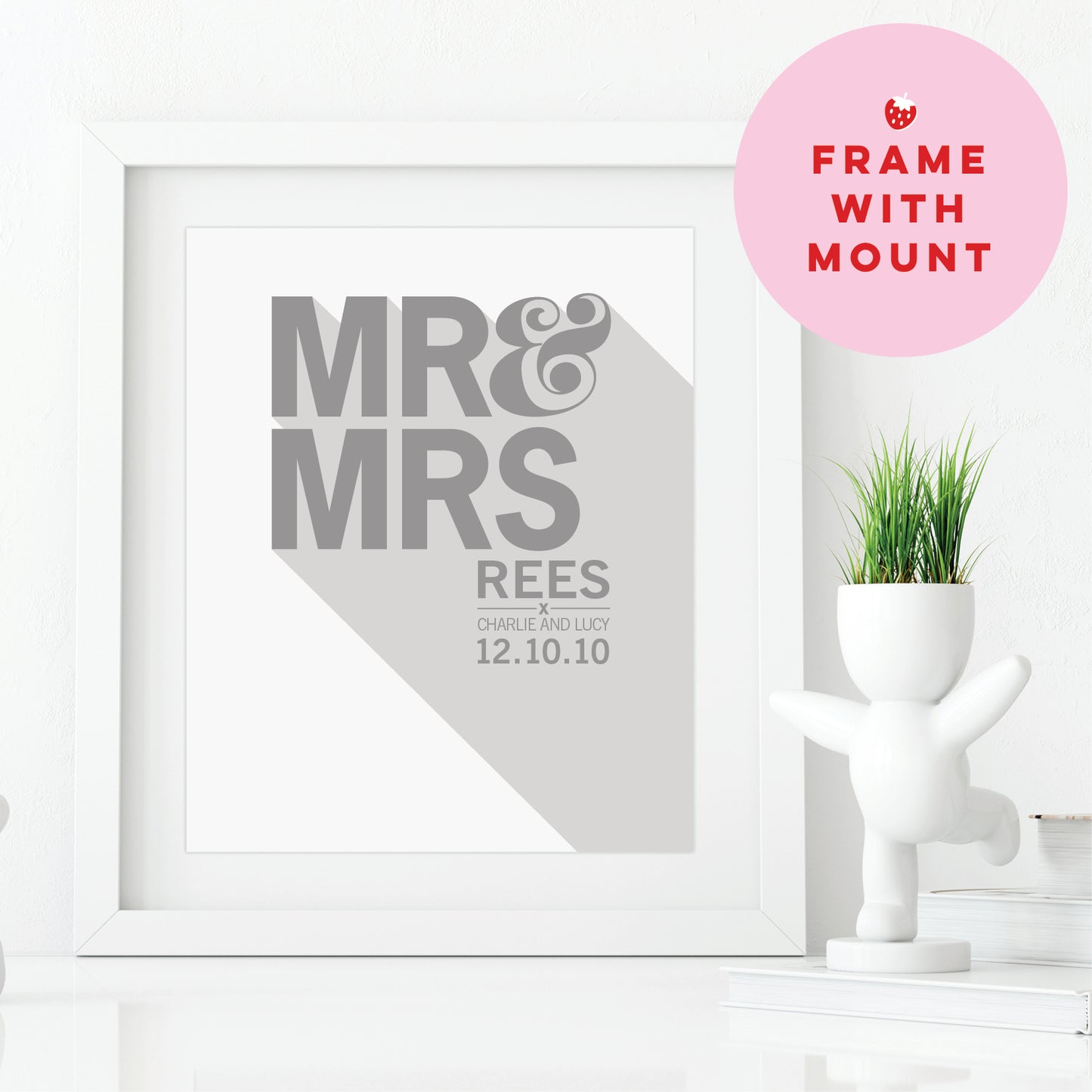 Custom Mr & Mrs Print - Bold Drop Shadow