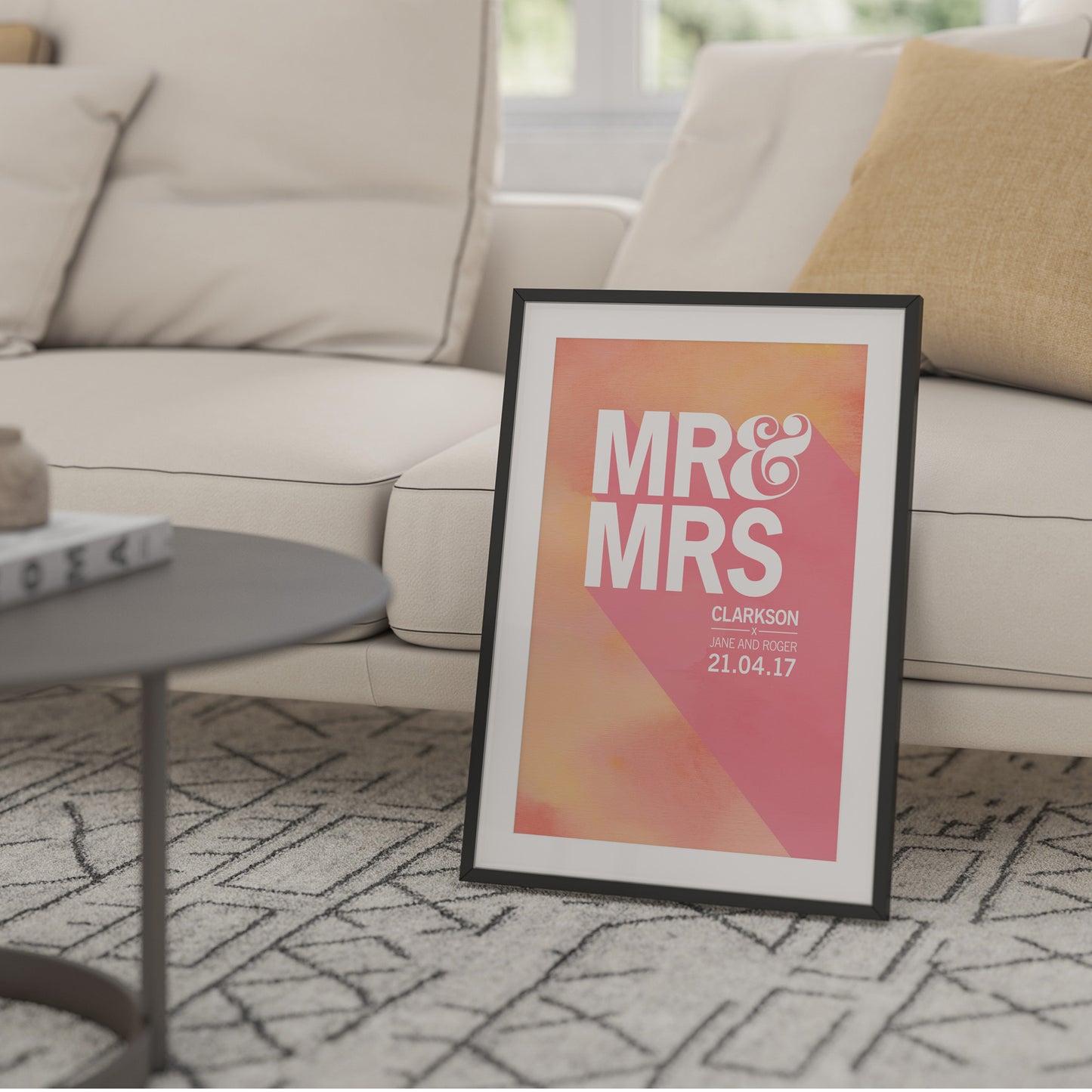 Custom Mr & Mrs Print - Bold Drop Shadow