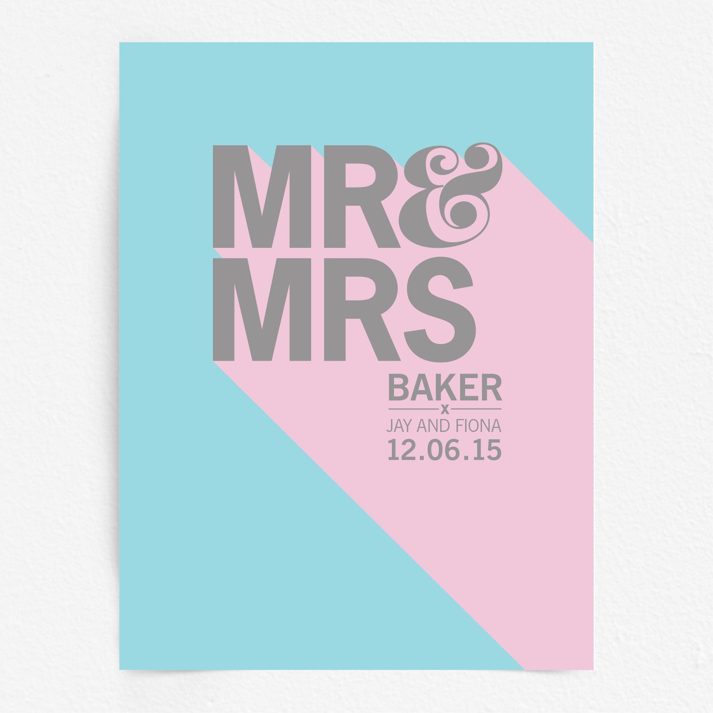Custom Mr & Mrs Print - Bold Drop Shadow
