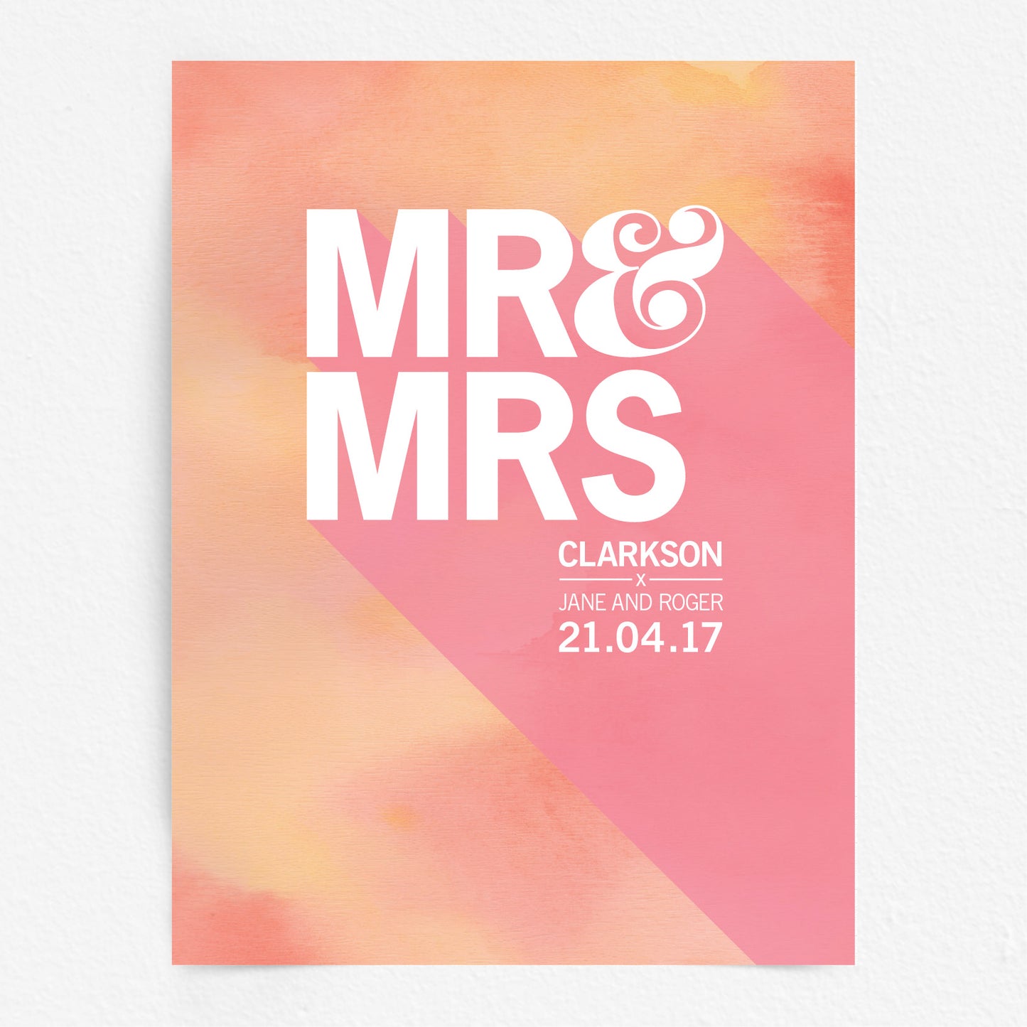 Custom Mr & Mrs Print - Bold Drop Shadow