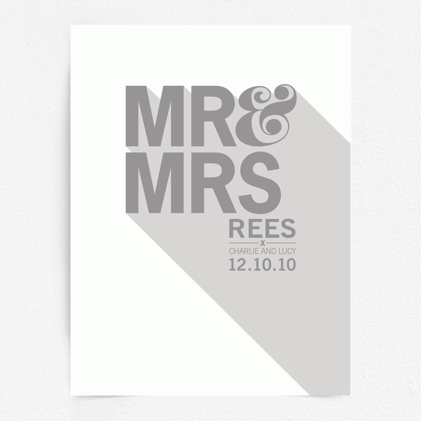 Custom Mr & Mrs Print - Bold Drop Shadow