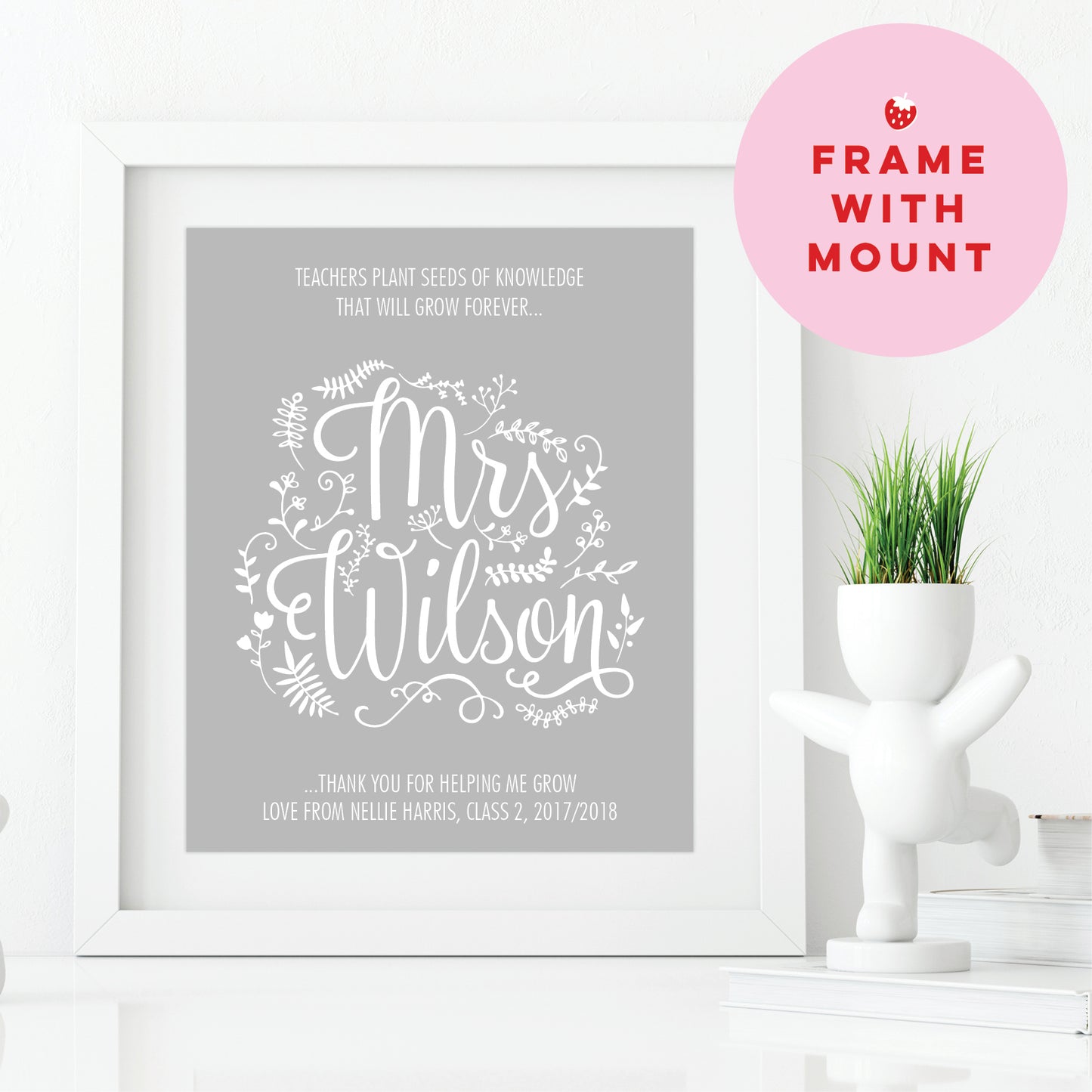 Custom Teacher Print - Thank you for helping me grow