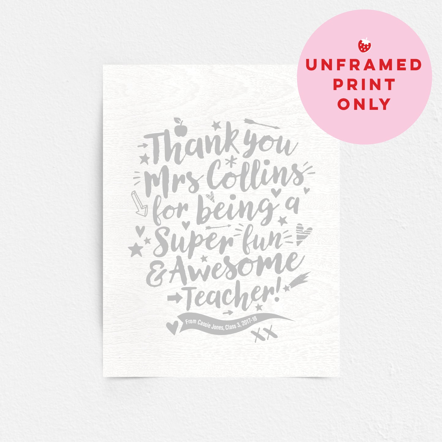Custom Teacher Print - Thanks for being Awesome!