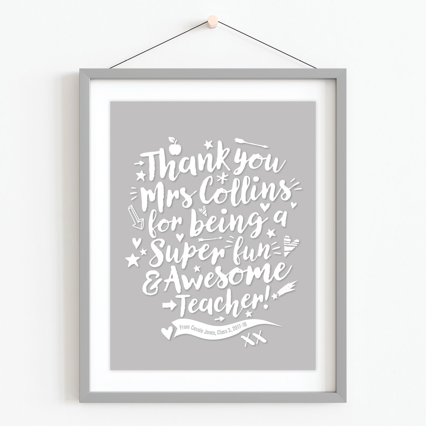 Custom Teacher Print - Thanks for being Awesome!