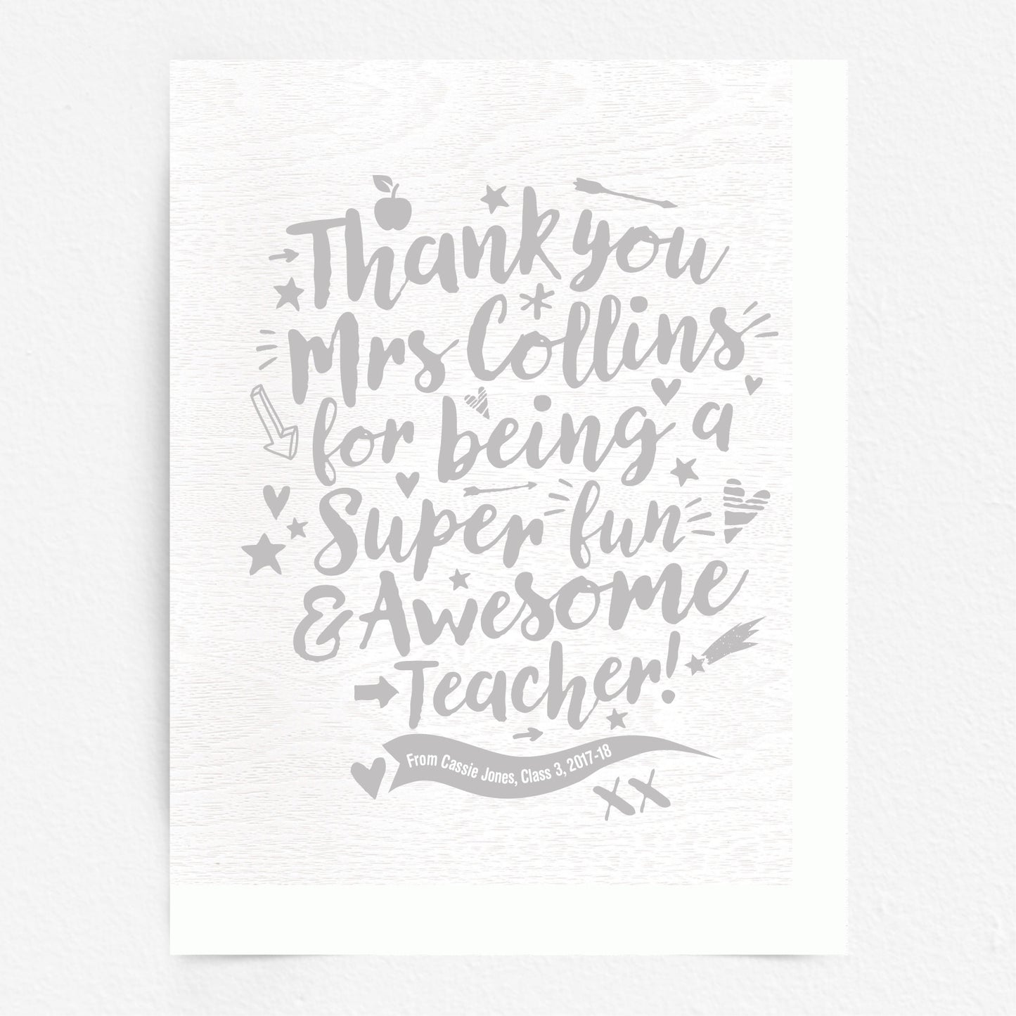 Custom Teacher Print - Thanks for being Awesome!