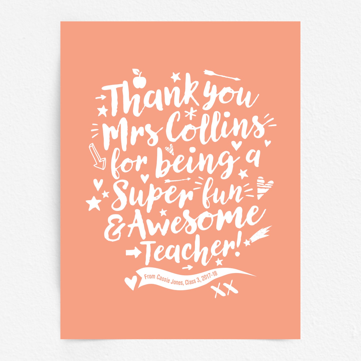 Custom Teacher Print - Thanks for being Awesome!