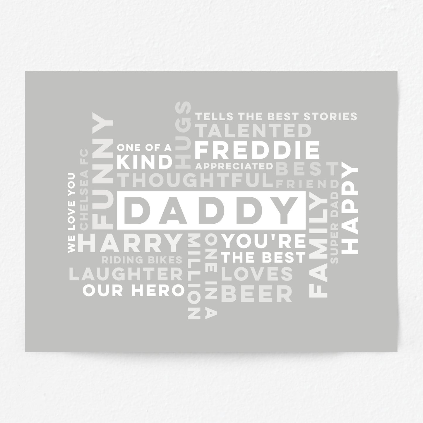 Custom Word Art Print - Best Daddy