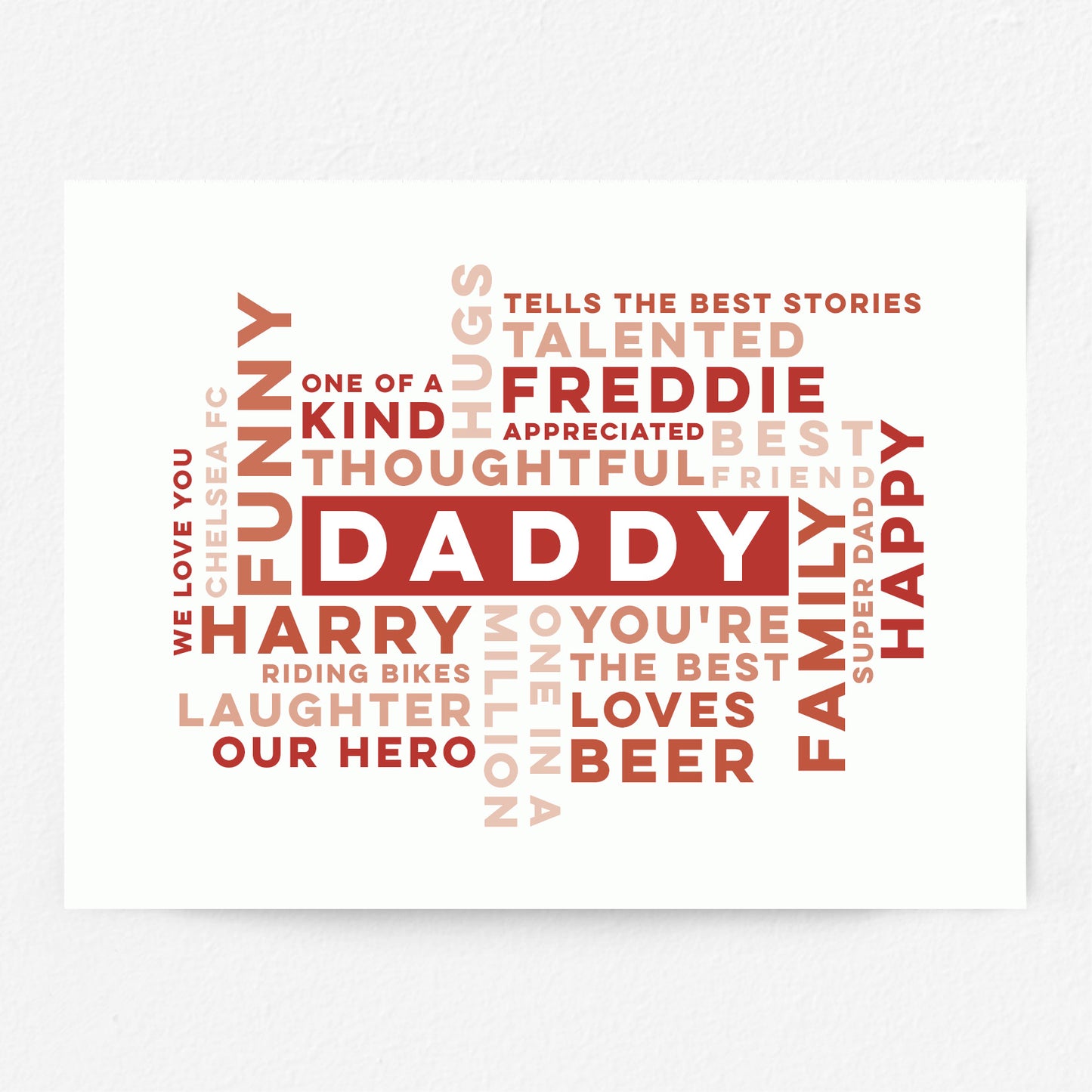 Custom Word Art Print - Best Daddy