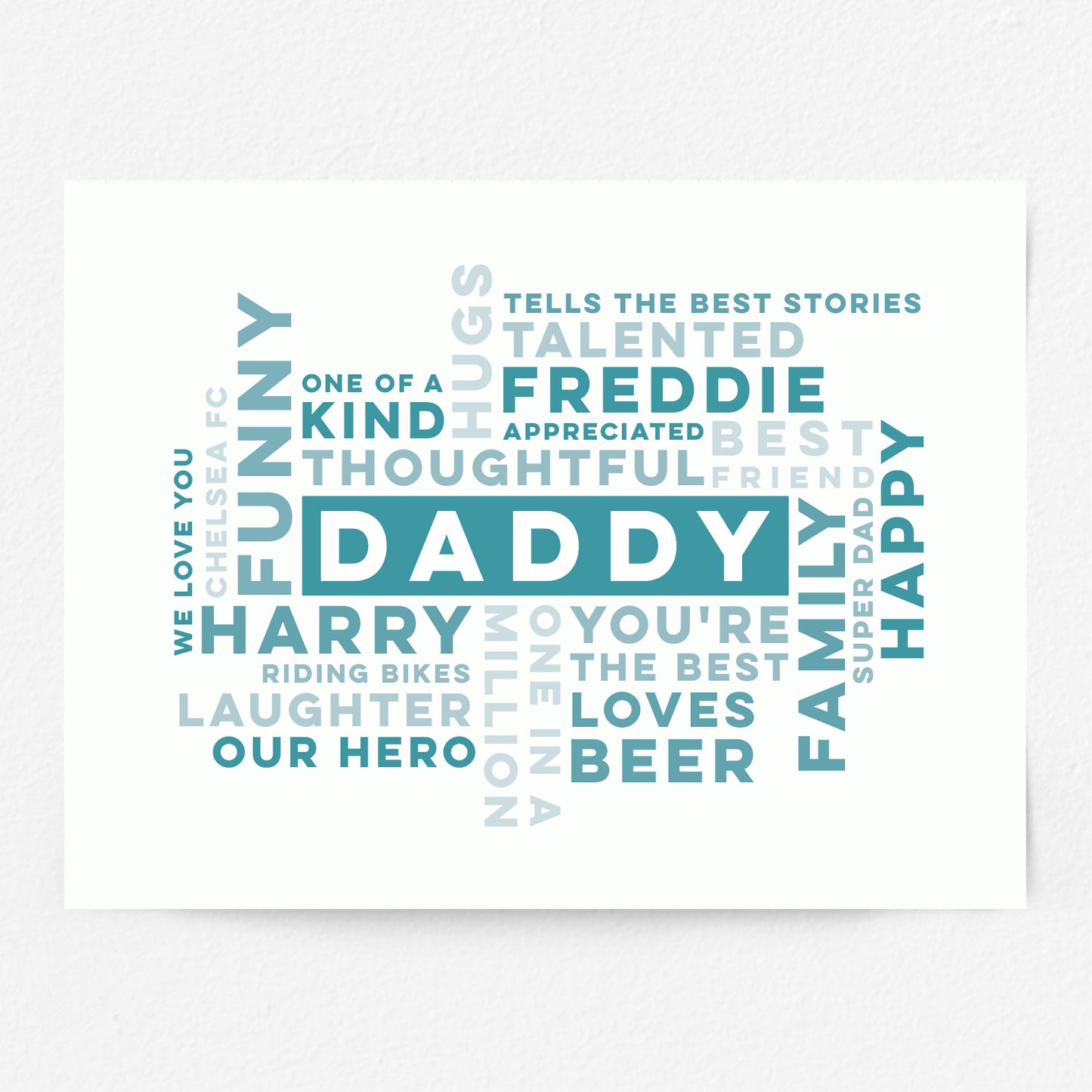 Custom Word Art Print - Best Daddy