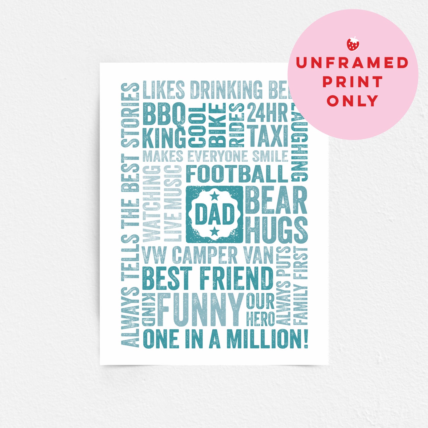 Custom Word Art Print - For Dad