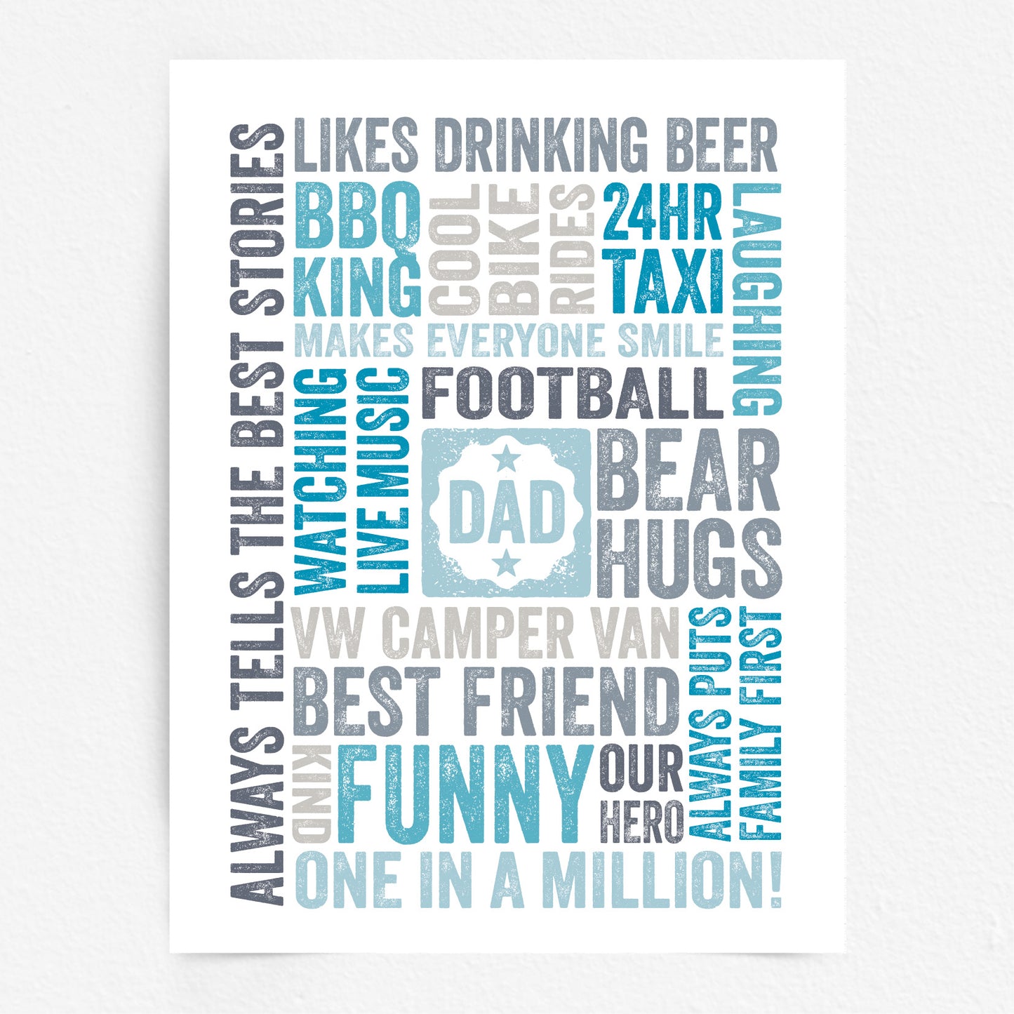 Custom Word Art Print - For Dad