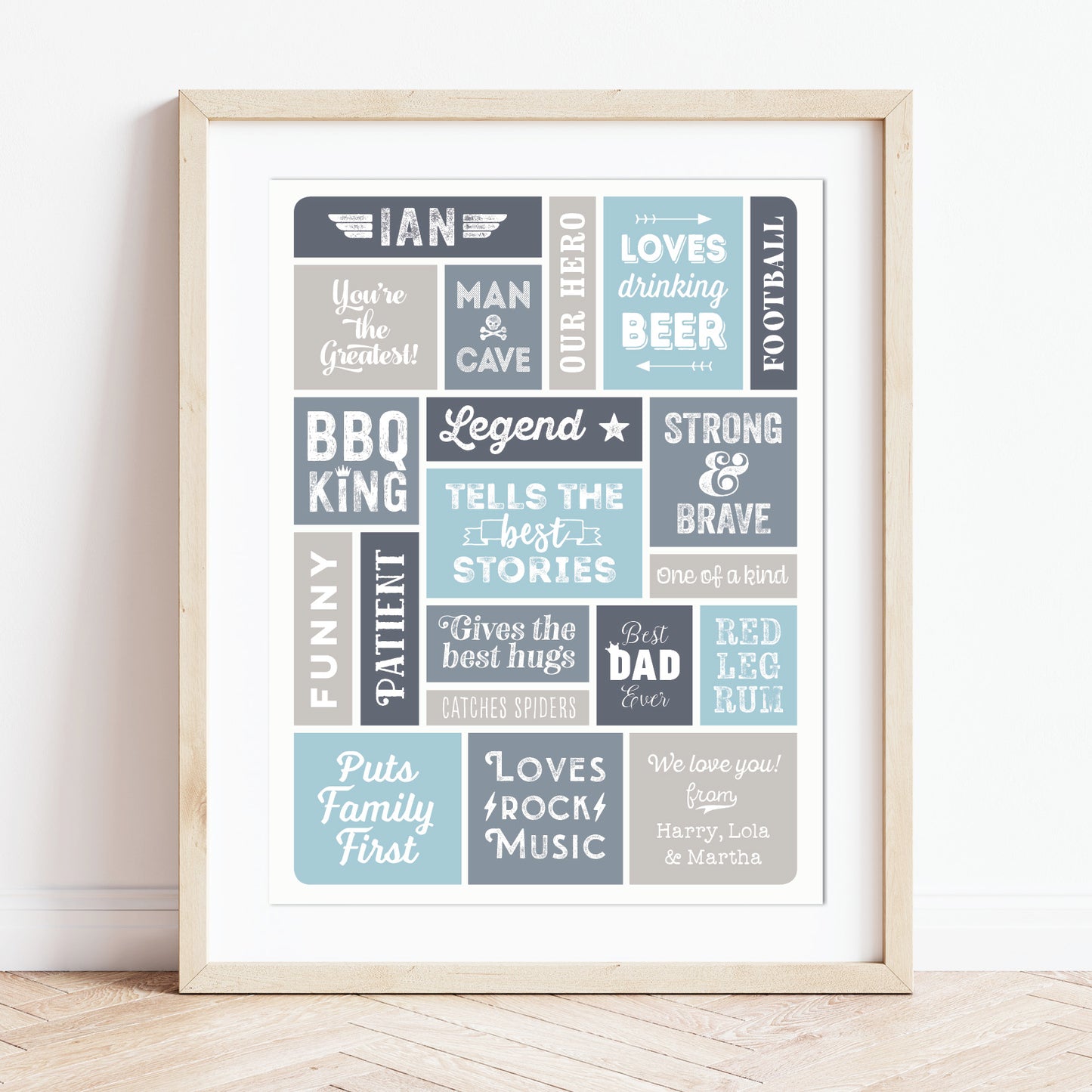 Custom Word Art Print - Retro Best Dad Details