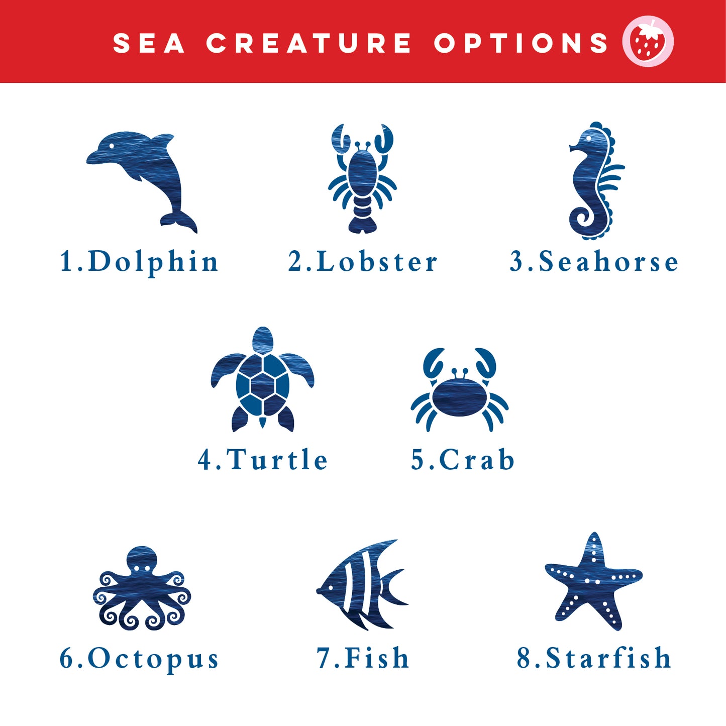Custom Family Names Print - Nautical Sea Creatures