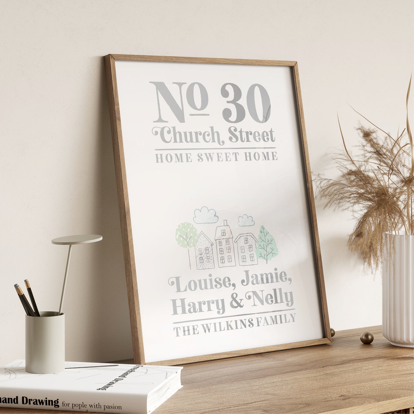 Custom Home Print - Address and Family Names