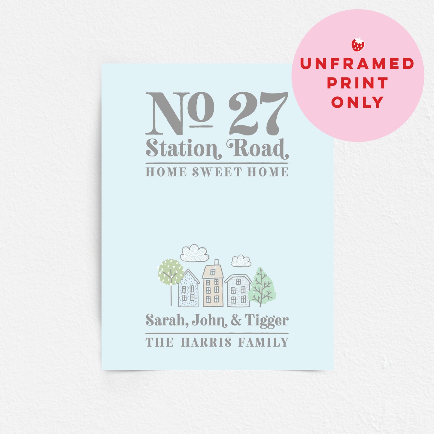 Custom Home Print - Address and Family Names