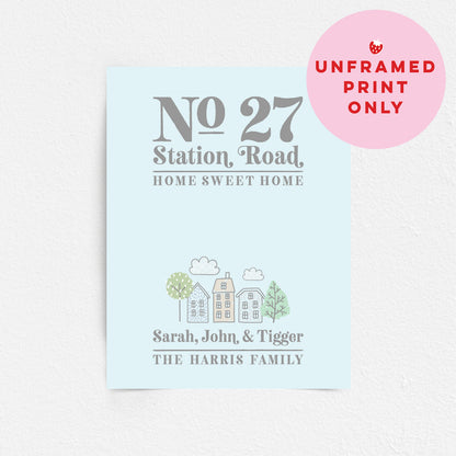 Custom Home Print - Address and Family Names