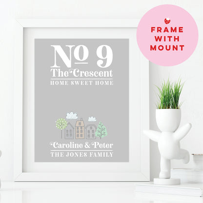 Custom Home Print - Address and Family Names