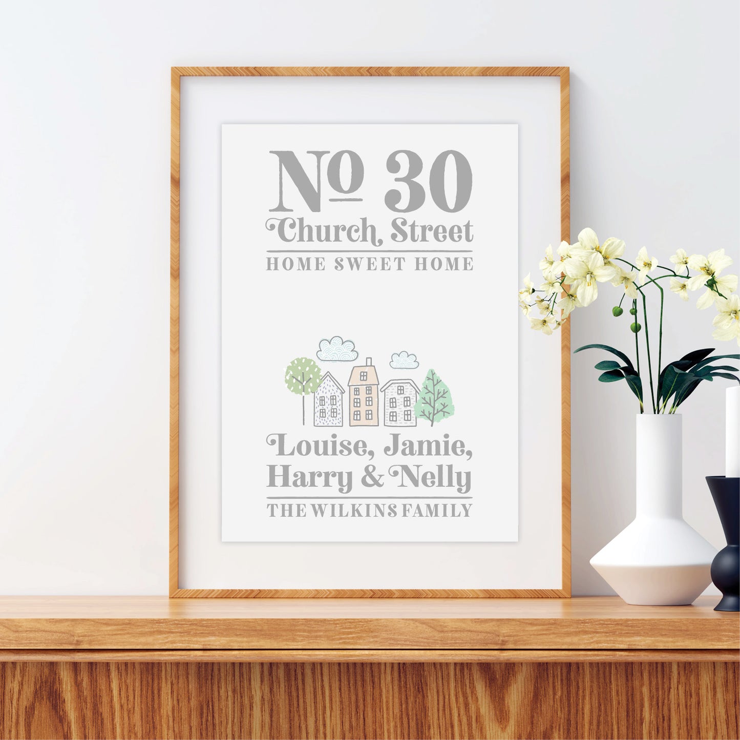 Custom Home Print - Address and Family Names